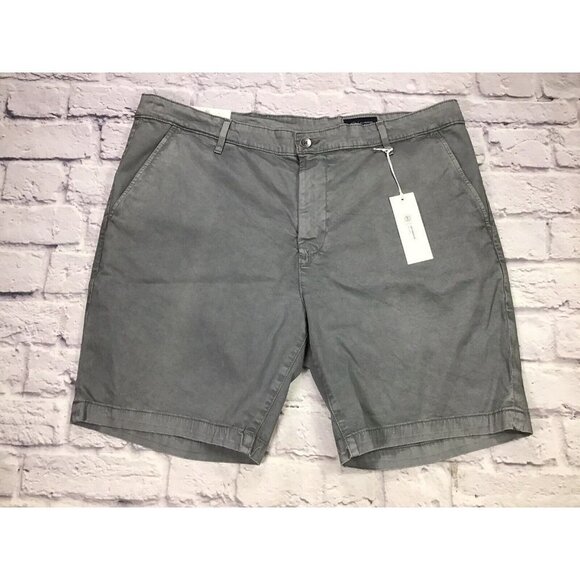 AG Adriano Goldschmied Mens Gray Wanderer Slim Chino Shorts 40